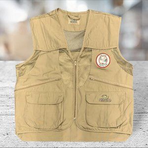 Vintage Red Head Khaki Utility Shooting Hunting Fishing Utility Vest w/Patches